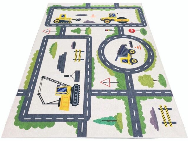 Dywan dla dziecka z placem budowy