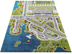 Dwupoziomowy dywan sensoryczny z motywem lotniska