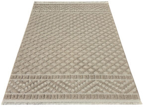 Dywan pętelkowy boucle beżowy z frędzlami